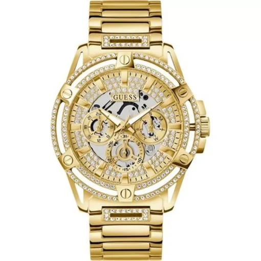 Guess Cut-thru Gold Tone Watch 48mm
