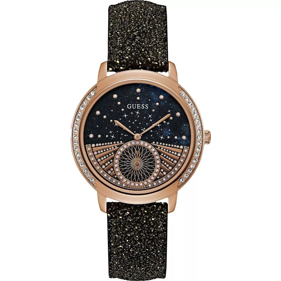 Guess Glitter Leather Unisex Watch 40mm