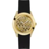 Guess Baguette Black Silicone Watch 39mm