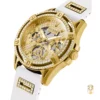 Guess Cut-thru White Tone Watch 40mm