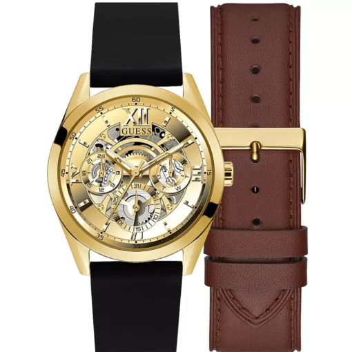 Guess Fleet Gold Silicone Watch Set 42mm