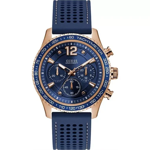 Guess Fleet Blue Rubber Watch 44mm