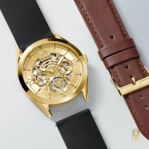 Guess Fleet Gold Silicone Watch Set 42mm