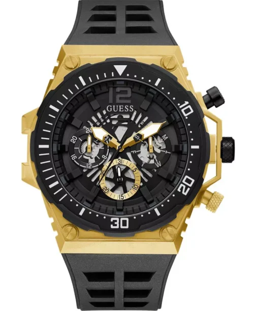 Guess Fusion Black Silicone Watch 48mm