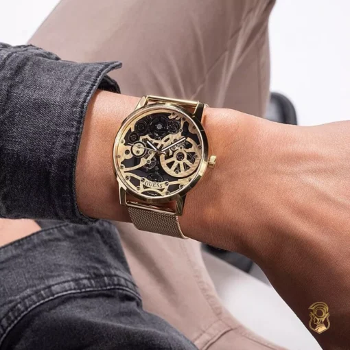 Guess Skeleton Gold Tone Watch 42mm