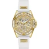 Guess Cut-thru White Tone Watch 40mm