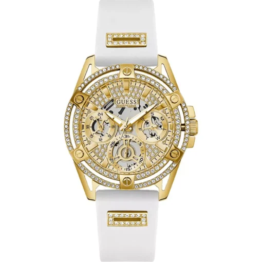 Guess Cut-thru White Tone Watch 40mm