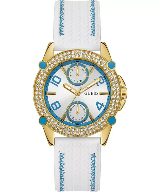Guess Crescent White Tone Watch 38mm