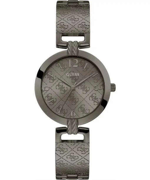 Guess Logo Gunmetal Engraved Watch 35mm