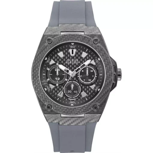 Guess Rigor Grey Silicone Strap Watch 45mm