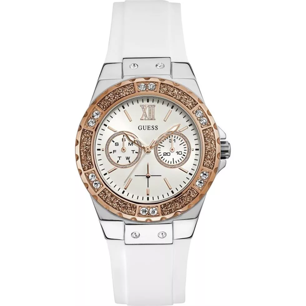 Guess Limelight White Tone Watch 39mm