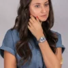 Guess Logo Tiled Silver Watch 36.5mm