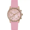 Guess Sparkling Pink Silicone Watch 40mm
