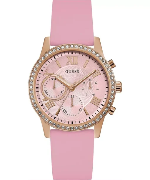 Guess Sparkling Pink Silicone Watch 40mm