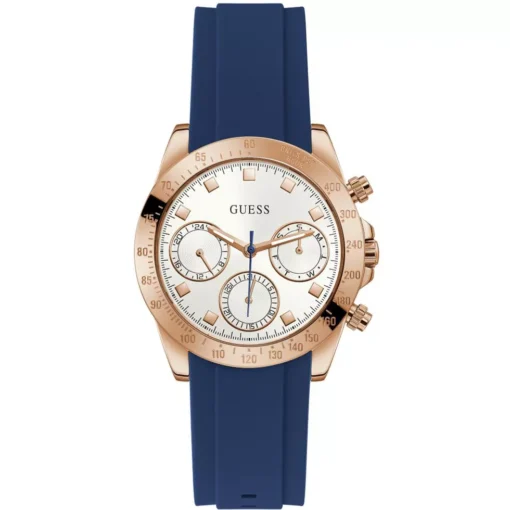Guess Sparkling Blue Silicone Watch 38mm