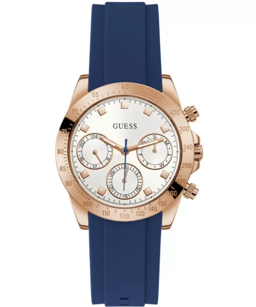 Guess Sparkling Blue Silicone Watch 38mm