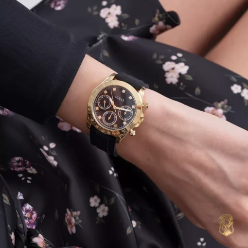 Guess Sparkling Black Silicone Watch 38mm