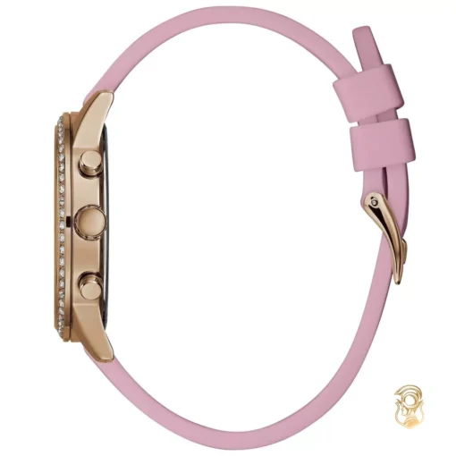 Guess Sparkling Pink Silicone Watch 40mm