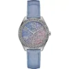 Guess Sweetie Crystal Blue Leather Watches 37mm