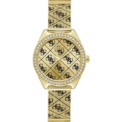 Guess Logo Tiled Gold Tone Watch 36.5mm