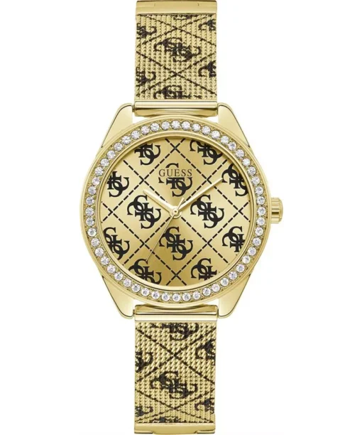 Guess Logo Tiled Gold Tone Watch 36.5mm