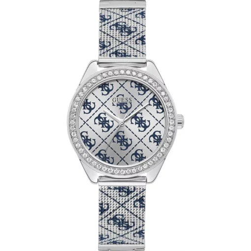 Guess Logo Tiled Silver Watch 36.5mm
