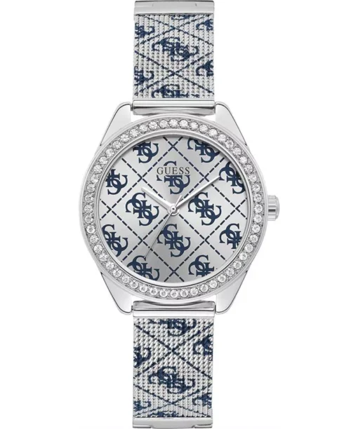 Guess Logo Tiled Silver Watch 36.5mm