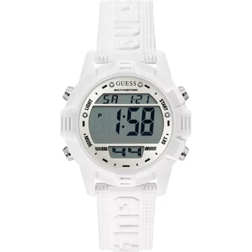 Guess Digital White Tone Watch 40mm