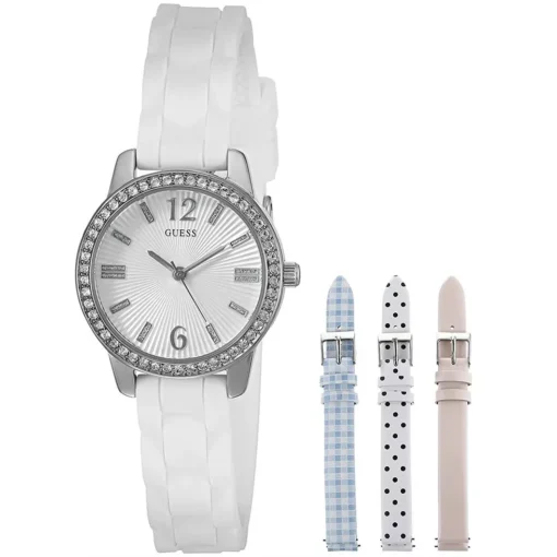 Guess Petite Silver Tone Watch Set 28mm