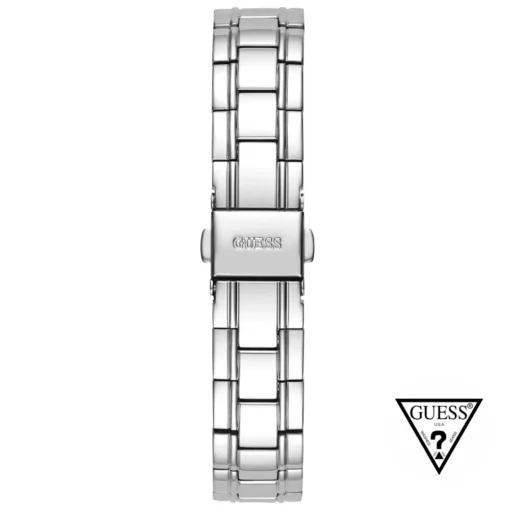guess baguette silver tone watch