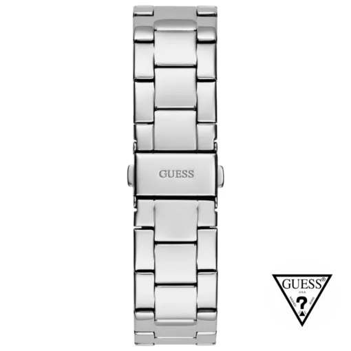 guess cubed silver tone watch