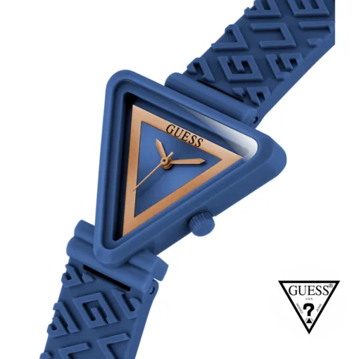 guess fame blue silicone watch