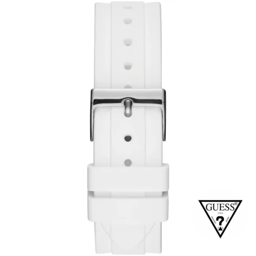 guess glitter white tone watch