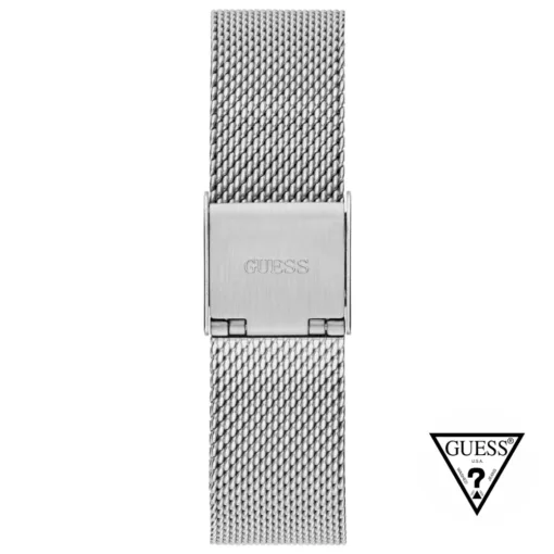 guess headline silver tone watch