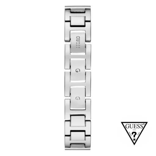 guess headline silver tone watch