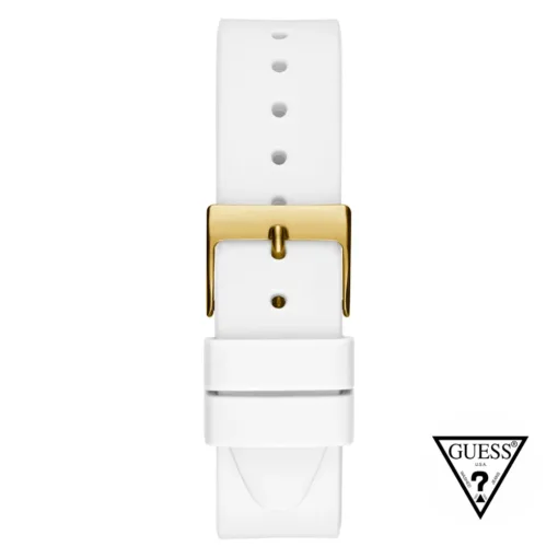 guess idol white tone watch