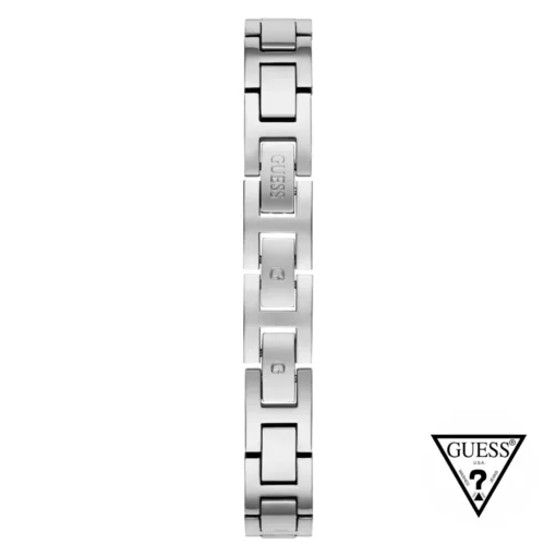 guess quilted silver tone watch