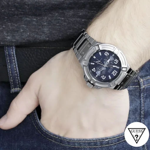 guess rigor gunmetal watch