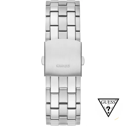 guess third gear silver tone watch